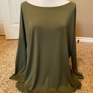 Piko 1988 Olive Green Drop Shoulder Top